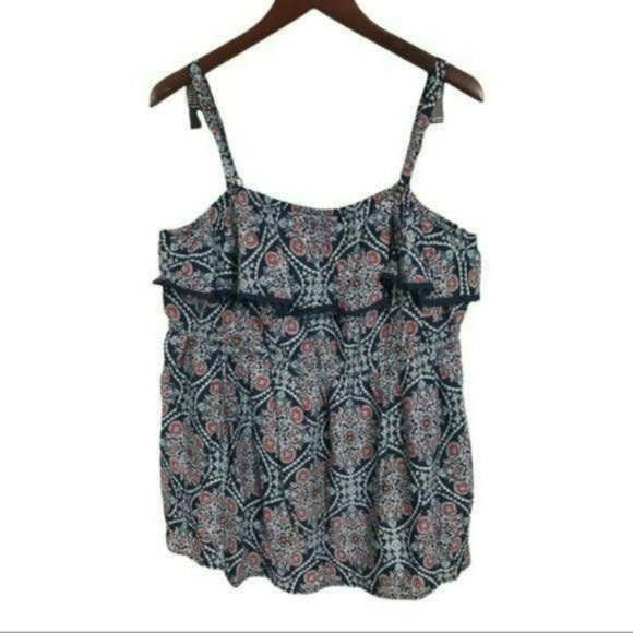 Torrid Paisley Medallion Ruffle Babydoll Top, 2X New with Tag - Picture 2 of 6